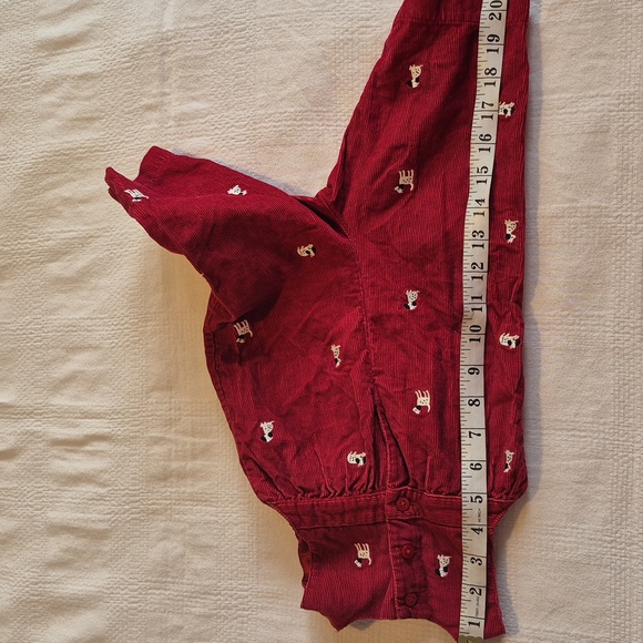 Gymboree girls 3-6 months girls dark red overalls with embroidered dalmations - Picture 7 of 7